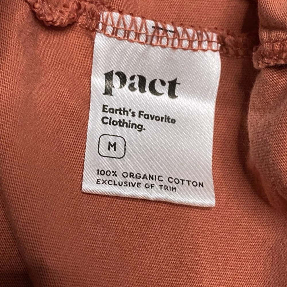 Pact T Shirt Womens M Orange Short Sleeves V-Neck Top Casual Organic Cotton Tee - Picture 5 of 8